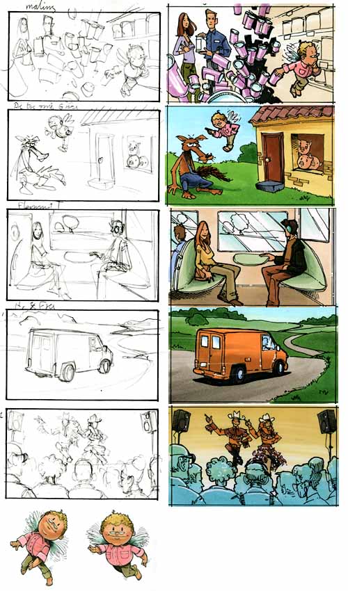 Storyboard om flyvende dreng
